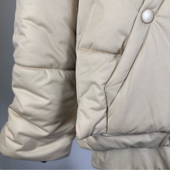 Avec les Filles Tan Hooded Puffer Jacket with Sherpa Lining - Picture 4 of 10